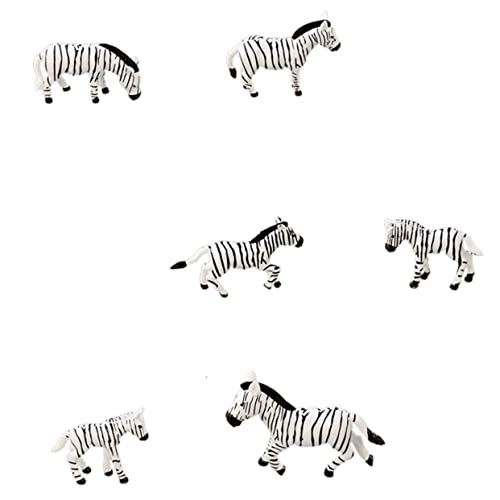 Toyvian 6Stücke Zebra Figuren Harz Miniature Zebra Dekoration für Garten Büro und Kinderzimmer Realistische Miniatur Zebraskulpturen für Landschaftsdesign von Toyvian