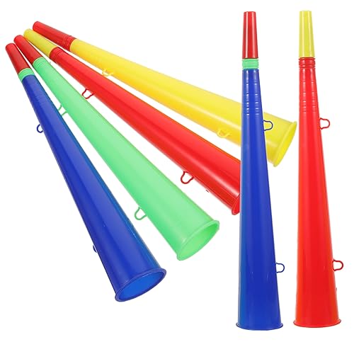 Toyvian Leuchtend Bunte Trompeten Aus Kunststoff 6 Stück Sportspielhörner Lustige Requisiten Für Partys Und Versammlungen Zufällige Farbe von Toyvian
