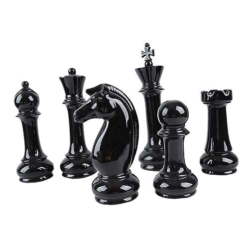 Toyvian Schachspiel 6-teilig Schachspiele Schachspiel Schwarzes Keramik-Schach Schmuck für Wohnzimmer Büro Toyvian Schachspiel 6-teilig Schachspiele Schachspiel Schwarzes Keramik-Schach Schmuck für Wohnzimmer Büro von Toyvian