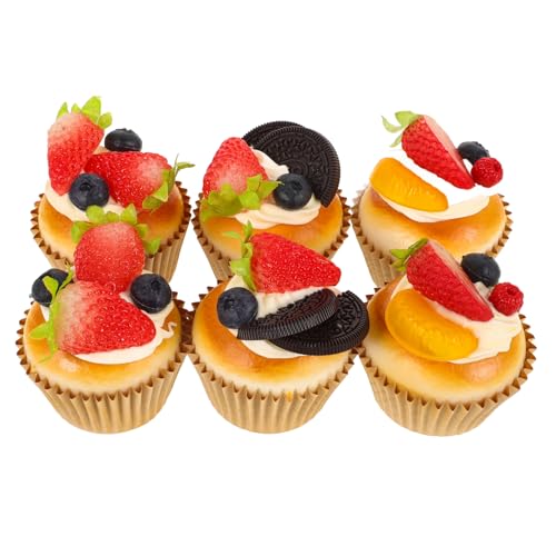Toyvian 6st Simulation Kuchenmodell Gefälscht Fälschung Künstlich Gebacken Muffins Zubehör Für Den Brotladen Requisiten Für Den Dessertladen Zuverlässiger Kuchen Kuchendekor Hausbedarf Pu von Toyvian