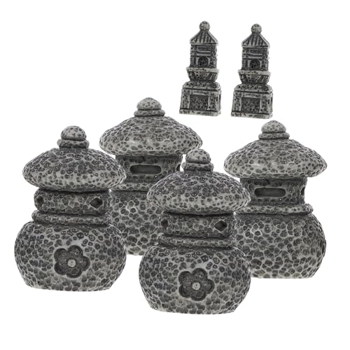 Toyvian 6stücke Mini-pagodenmodell Aus Kunstharz Für Gartenornament Pagodenstatue Als Bonsai-schmuck Miniatur-pagoden-Accessoire Für Landschaftsdekoration Leicht Und Einfach Zu Platzieren von Toyvian