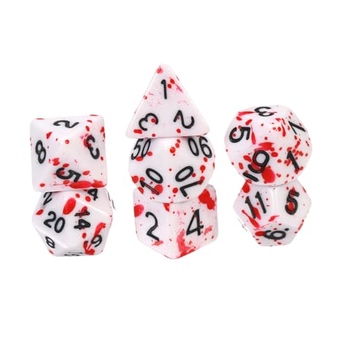 Toyvian 7 Stück Blut Halloween Party Halloween Festliche Spiele familienspiel Festival-Party- Halloween-Partygeschenke Festtischwürfel tragbare Tischwürfel Acryl von Toyvian