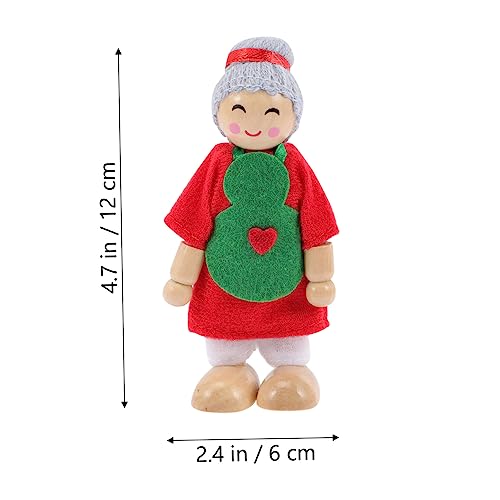 Toyvian 7 Stück Teiliges Holzpuppen Familien Bewegliche Mini Puppen für Puppenhaus Kreatives Rollenspiel Sicheres aus Holz und von Toyvian