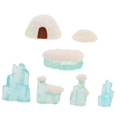 Toyvian 7 Stück Teiliges Mini Iglu Realistische Eislandschaft Modelle Detailreiche Glazierszene DIY Diorama für Puppenhaus Dekoration von Toyvian