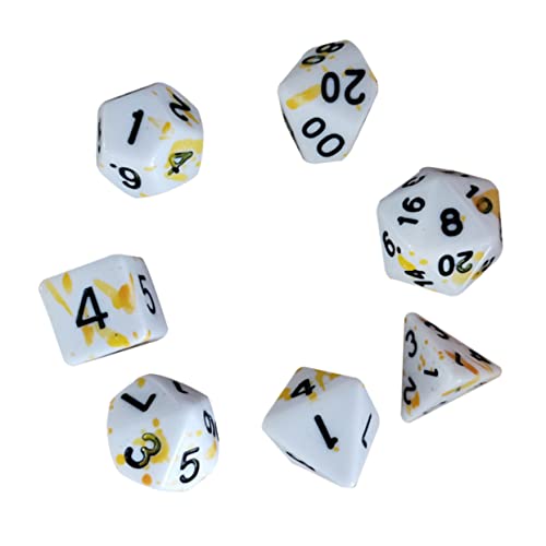 Toyvian 7 Stück Teiliges Würfelset für Rollenspiele Polyeder Würfel mit Unregelmäßigen Punkten Dekorativ für Halloween Partybedarf und Brettspiele für Familien und Freundespiele von Toyvian