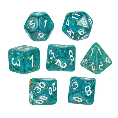 Toyvian 7 Stück aus Acryl lichtwürfel travel Cubes würfel Gaming Accessories for Desk Tischspiele Zubehör dice Set Spiel transparente Partyzubehör Pub- Blue von Toyvian