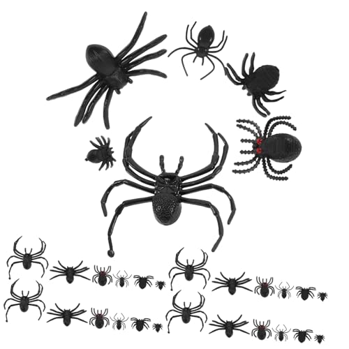Toyvian 70Stücke Gruselige Spinnen Deko für Halloween Realistische Spinnen für Partys Streich Requisiten für Halloween Dekorationen von Toyvian