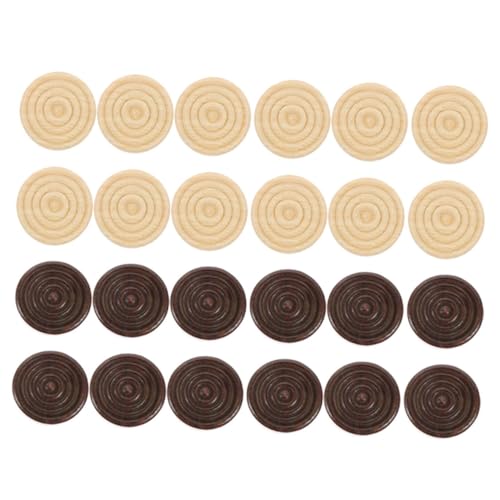 Toyvian 72 Stück Dame-Zubehör Spiel Schachbrett Backgammon Schach zubehör schachfiguren Set Kompakte Schachfiguren Leichtgewichtige Schachfiguren Holz Dame Ersatz-Holzsteine hölzern von Toyvian