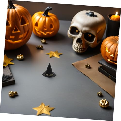 Toyvian 72 Stück Teiliges Hexenhut für Puppen Kunststoff Miniatur Hexenhüte Halloween Bastelzubehör Schwarze DIY Dekorationen für Party und Zuhause Kleine Hexenhüte für Halloween von Toyvian