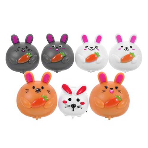 Toyvian 7St Kinderspielzeug Hasen Geschenkideen Ostern für Kleinkinder Balance Autohupe Handgerät Roller Karottenauto- Mini-Pullback-Auto Abs von Toyvian