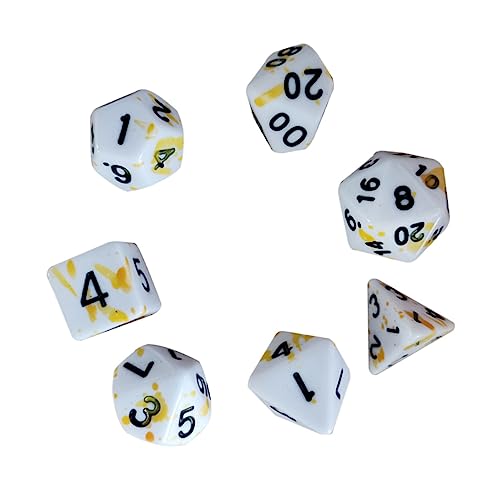 Toyvian 7st Brettspiel Würfel Unregelmäßige Punktwürfel Blutspritzerwürfel Lustige Würfelspiel-Requisiten Würfel Für Rollenspiele Blutwürfel Acryl Yellow von Toyvian