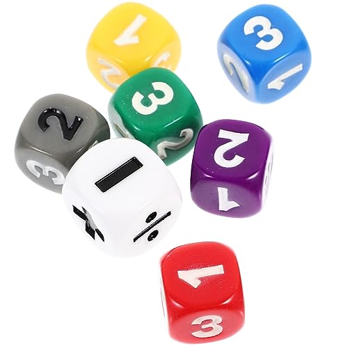 Toyvian 7st Frühpädagogisches Lernhilfe Für Würfelzählspiel Operator Würfel Lernwürfel Für Rollenspiel Würfel Mathe-spielspielzeug Mathematikzeichenwürfel Acryl von Toyvian