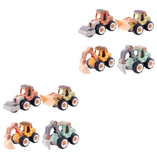 Toyvian 8 STK Baufahrzeug Spielzeug Sandspielzeug Ingenieur Automodell Pädagogischer Bagger Mini-Fahrzeuge Spielzeug Für Gabelstapler Aus Kunststoff Bohren Plastik Kleinkind Miniatur von Toyvian