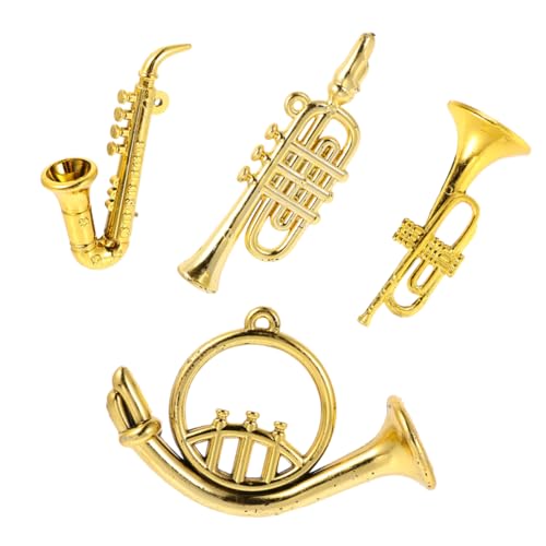 Toyvian 8 STK Mini-Musikinstrument Kleinkindspielzeug metallische Trompete Geschenke Saxophon Wohnaccessoires Mini-Kunststoff-Musikinstrument Miniatur Zubehör Violine von Toyvian