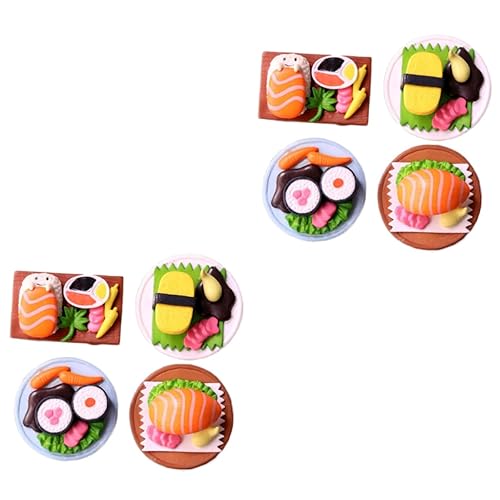 Toyvian 8 STK Simuliertes Japanisches Sushi Tortendeko Einschulung Ornament Modelle Miniatur-Sushi-Modell Mini-Sushi-Dekoration Miniatur-lebensmitteldekor Spielzeugzimmer PVC Schreibtisch von Toyvian