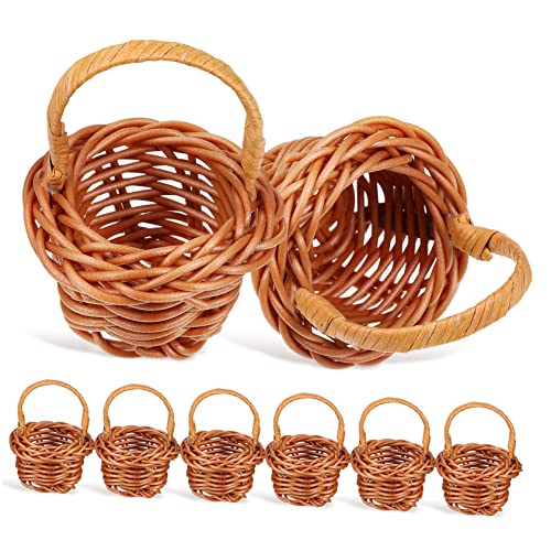 Toyvian 8stücke Mini Gewebte Körbe Mit Henkel Teiliges Dekorative Miniatur Körbe Für Puppenhaus Und Projekte Vielseitige Anwendung Für Kreative Bastelideen von Toyvian