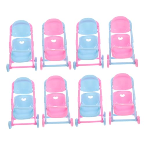 Toyvian 8 Stück Kinderspielhaus Babypuppen-Kinderwagen Babypuppen-Rollenspielspielzeug kleine Spielzeuge für Mädchen Kinderwagenspielzeug Trolley- Plastik von Toyvian