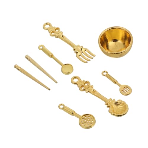 Toyvian 8 Stück Miniatur -tabellengeschirrmodell Kinderbesteck Mini-Dinge Miniaturpuppen -tabellengeschirrdekoration Puppenhaus-utensilien Miniaturplatten Und Silberwaren Golden Legierung Toyvian 8 Stück Miniatur -tabellengeschirrmodell Kinderbesteck Mini-Dinge Miniaturpuppen -tabellengeschirrdekoration Puppenhaus-utensilien Miniaturplatten Und Silberwaren Golden Legierung von Toyvian