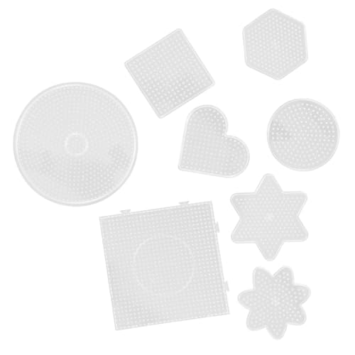 Toyvian 8 Stück Teiliges Bügelperlen Stecktafeln Transparente Schablonen Kreative Bastelvorlagen für DIY Schmuck Schlüsselanhänger und Dekorationen von Toyvian