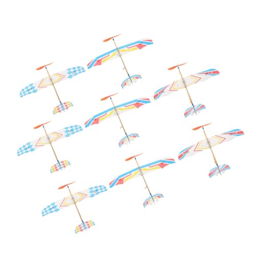 Toyvian 8 Stück Teiliges Gummi Flugzeugmodell für Kleines Segelflugzeug Langlebig Einfach Zusammenbaubar Fördert Hand Auge Koordination Vielseitig für Outdoor Spielspaß von Toyvian