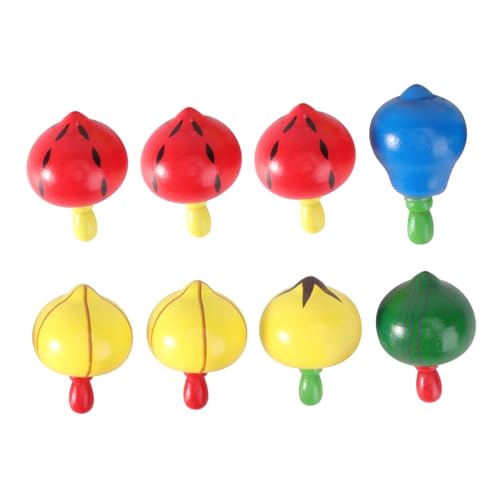 Toyvian 8 Stück Teiliges Holz Gyro Buntes Kreiselspielzeug Hand Auge koordination und Kognitiven Fähigkeiten Kindgerecht Sicher Leicht für Drinnen und Draußen von Toyvian