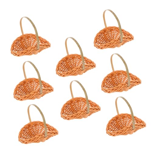 Toyvian 8 Stück Teiliges Miniatur Geflochtenes Körbchen Mit Griffen Leichtes Kleines Imitat Rattan Für Puppenhaus Dekoration Blumenkorb Und Süßigkeitenhalter Für Garten Hochzeit Und von Toyvian