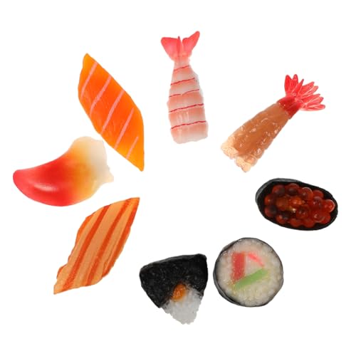 Toyvian 8 Stück Teiliges Realistisch Gestaltetes Sushi Modell Detailgetreue Japanische Onigiri und Sushi Simulation Künstliche Lebensmittel Requisiten für Shop Display Küchendekoration von Toyvian
