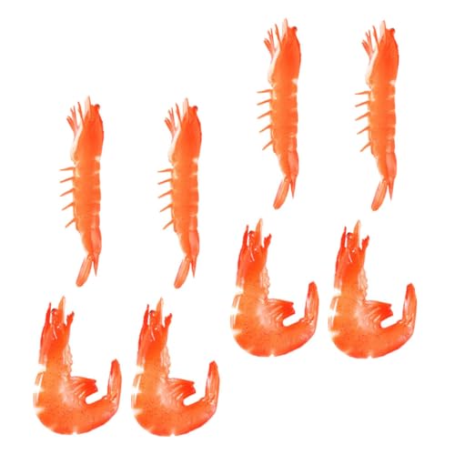 Toyvian 8 Stück Teiliges Realistische Garnelen Figuren Detailgetreue Künstliche Gekochte Shrimps für Restaurantdekoration Fensterdisplay Fotorequisiten und Kreative Wohnraumgestaltung von Toyvian