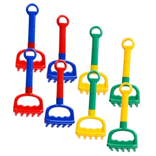 Toyvian 8 Stück Teiliges Sandspielzeug Strandspielzeug Kunststoff Sandrechen in Bunten Farben Leicht und Robust für Sandburgen Bauen und Strandspaß im Freien von Toyvian