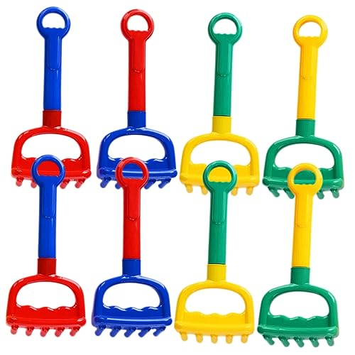 Toyvian 8 Stück Teiliges Sandspielzeug für Buntes Kunststoff Strandspielzeug mit Rechen Schaufeln und Förmchen Kreatives Outdoor Sandspiel für Strand Garten und Park Fördert Fantasie und von Toyvian