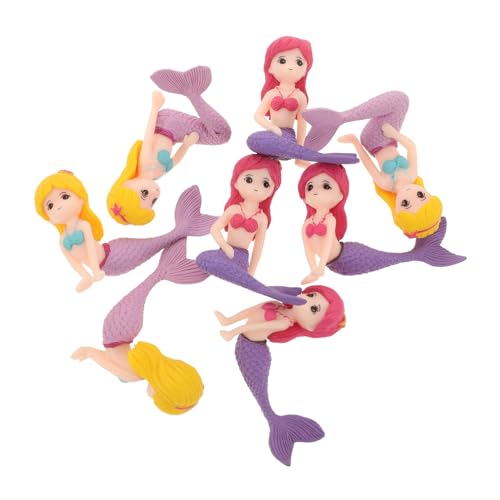 Toyvian Kleine Meerjungfrau Kuchengestaltung 8 Stück Meerjungfrau Figuren für Kuchen Party und Aquarium Einfach zu Verwenden und Stabil von Toyvian
