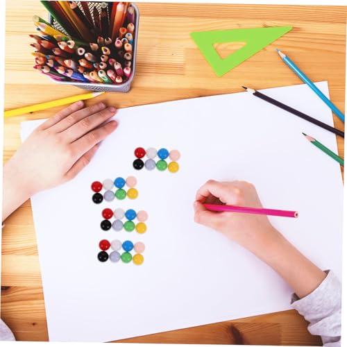 Toyvian 80 Stück Teiliges Bunte Kugeln für Murmelspiele Farbsortierung Lernspielzeug mit Sicherem Solidem Material Mathematik Kreativität und Hand Auge Koordination bei Kindern von Toyvian