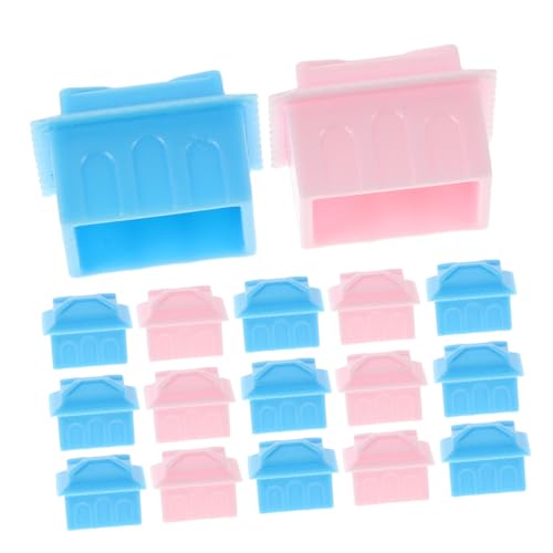 Toyvian 80 Stück Teiliges Ersatzspielsteine Set für Familienspiele Bunte Kunststoff Häuser und Hotels in Rosa und Hellblau Kompatibel mit Standard Brettspielen für Gesellige Spielrunden von Toyvian