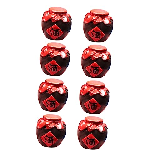 Toyvian 8St Mini-Glas Lernspielzeug für kleines Weinkrug- Vintage- kinderzimmerdeko Dekoration kinderzimmer dekoratives Weinglas Modell eines Weinkrugs Harz rot von Toyvian