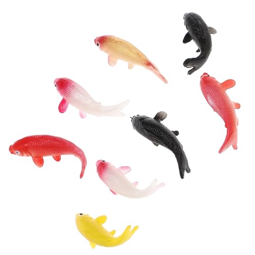 Toyvian 8st Puppenhaus Spielzeug Mikrolandschaftsgoldfisch Kleines Goldfischmodell Fischfiguren Aquarium-puppenhaus-Ornament Koi-Fisch-dekor Koifisch Koi Karpfen Plastik Kleiner Karpfen von Toyvian