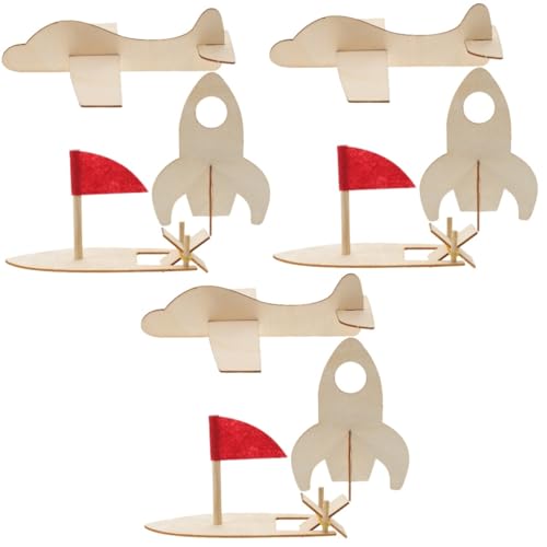 Toyvian 9 STK DIY-Graffiti-Modell Flugzeugmodell aus Holz Bastelhobel aus Holz Kinder bastelset Kinderspielzeug Modelle Spielzeug für Kleinkinder unfertige Holzflugzeuge Flugzeug malen 3D von Toyvian