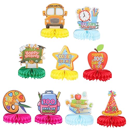 Toyvian 9 Stück Partytischdekoration Willkommen Kernstück Partydekorationen Herzstück Tischdekoration 100 Tage Schulwabendekor 100 Tage Schulparty-Dekoration Tischwabendekor Papier von Toyvian