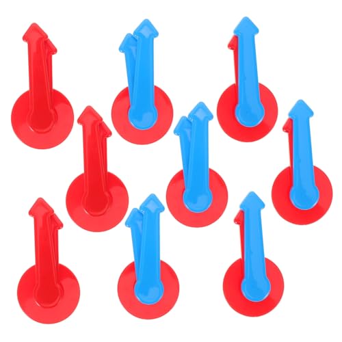 Toyvian 9 Stück Teiliges Kunststoff Spielpfeil Drehbare Klingelnde Pfeile für Tischspiele Lernspielzeug Ersatzteile für Brettspiele Rot Blau für Schule und Party von Toyvian