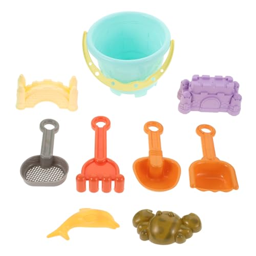 Toyvian 9 Stück Teiliges Sandspielzeug für Sandburgen mit Eimer Schaufel Rechen und Spielzeugauto Robustes Outdoor Sandkastenspielzeug für Strand Garten Park Fördert Kreativität und von Toyvian