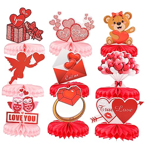 Toyvian 9st Valentinstag Dekoration Stolz Dekorationen Gastgeschenke Zum Muttertag Valentinstag Waben Herzstück Abgestuft Tür Amor-Dekorationen Partydekorationen Funkeln Glücklich Papier von Toyvian