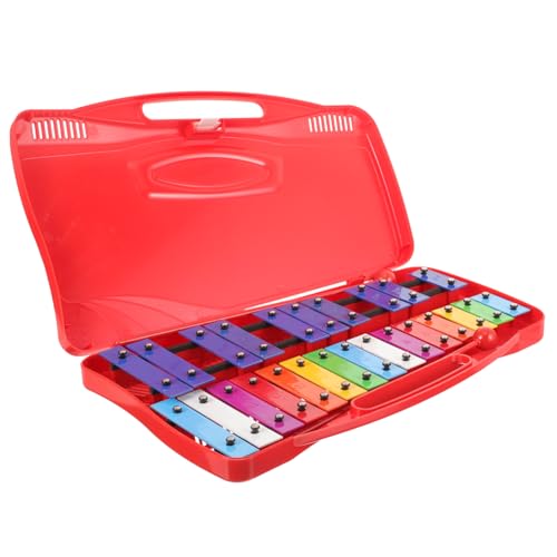 Toyvian Frühes Lernen Musikinstrumente Kinder Glockenspiel Xylophon 25-ton Für Kleinkinder Vorschulspielzeug Rot von Toyvian