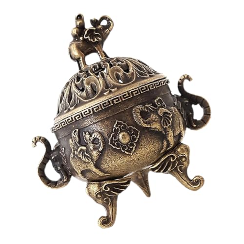 Toyvian Antiker Bronze -Weihrauchbrenner Räuchergefäß Insassenhalter chinesischer Räucherstäbchenhalter Brennerhalter Spulenhäuschungsbrenner Räucherstäbchenbrenner Kupfer Dark Brown Toyvian Antiker Bronze -Weihrauchbrenner Räuchergefäß Insassenhalter chinesischer Räucherstäbchenhalter Brennerhalter Spulenhäuschungsbrenner Räucherstäbchenbrenner Kupfer Dark Brown von Toyvian