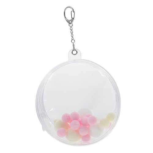 Toyvian Doll Display Bag Transparentes Aufbewahrungsetui Für Figuren Und Puppen Mit Schlüsselanhänger Und Pompon Für Sammler Aufbewahrung Kleiner Modelle von Toyvian