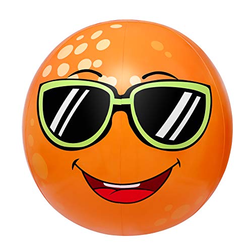 Toyvian Aufblasbares Sprinkler-Spielzeug, Strandball-Sprinkler für Kinder, Riesiger orangefarbener Sprinkler-Ball-Wasserspielzeug mit 31,4 Zoll Durchmesser für Kinder, Kleinkinder von Toyvian