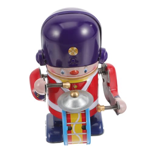 Toyvian Aufziehbares Blechspielzeug Schlagzeuger Weißblech Uhrwerk Spielzeug Für Kinder Vintage-Design Ideal Für Ostern Halloween Weihnachtsfeier Spielzeug von Toyvian