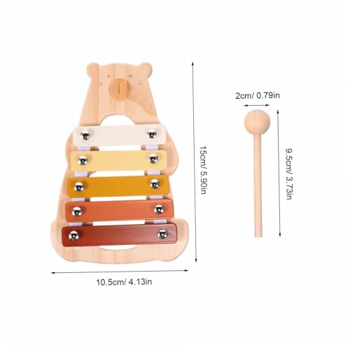 Toyvian Bär schlägt das Klavier Kind Xylophon Klavier xylophon hölzernes Xylophonspielzeug Musikinstrumente für Musikspielzeug Kleinkinderinstrumente Holz von Toyvian