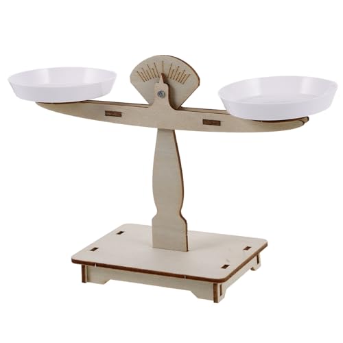Toyvian Balance Scale Toy Wissenschaft experimente kinderwaage Lernspielzeug Mathematik Balance Montessori Balance Balkenwaage Waage aus Holz Plastik Khaki von Toyvian
