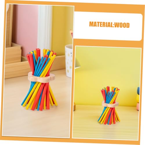 Toyvian Balance Stick Spiel aus Holz Farbenfrohes Montessori für Feinmotorik Reaktionstraining und Geduld Kompaktes Familienspiel für Reise und Gemeinschaft von Toyvian