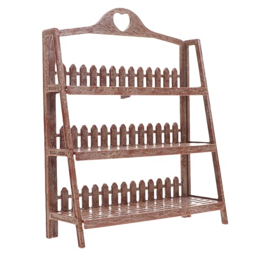 Toyvian Blumenständer-regalmodell Miniatur-ständer-puppenhaus Puppenhaus Bepflanzen Simulationspuppenspielzeughaus Requisiten-spielzeughaus Puppe Puppenhaus Gegen Puppenhaus Brown Plastik von Toyvian
