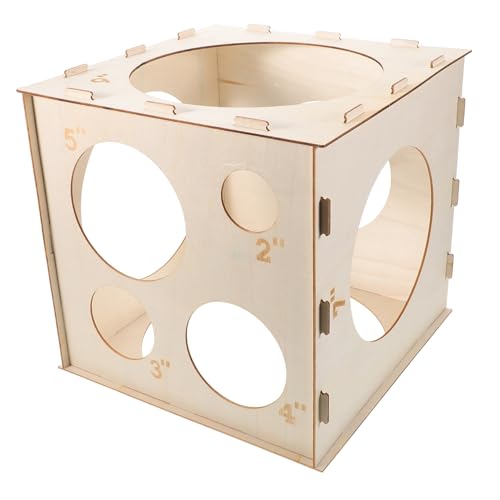 Toyvian Box Faltbares Ballmessgerät Faltbares Ballongrößenmessgerät Lineal Ballonmesswerkzeug Ballonmesswerkzeug Ballongrößenmesswerkzeug Holz Beige von Toyvian